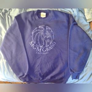 * RARE VINTAGE * MGM GRAND Sweatshirt | 90s Sz Small Embroidered Las Vegas Lion